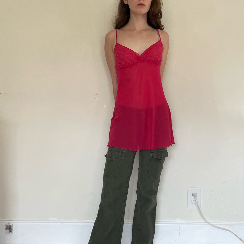 COPY - Red mesh Cami top